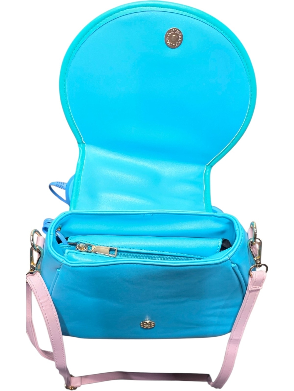 Retro Rotary Phone Novelty Crossbody Bag Pastel Blue Pink Heart Kitsch Y2K Purse - Picture 10 of 13